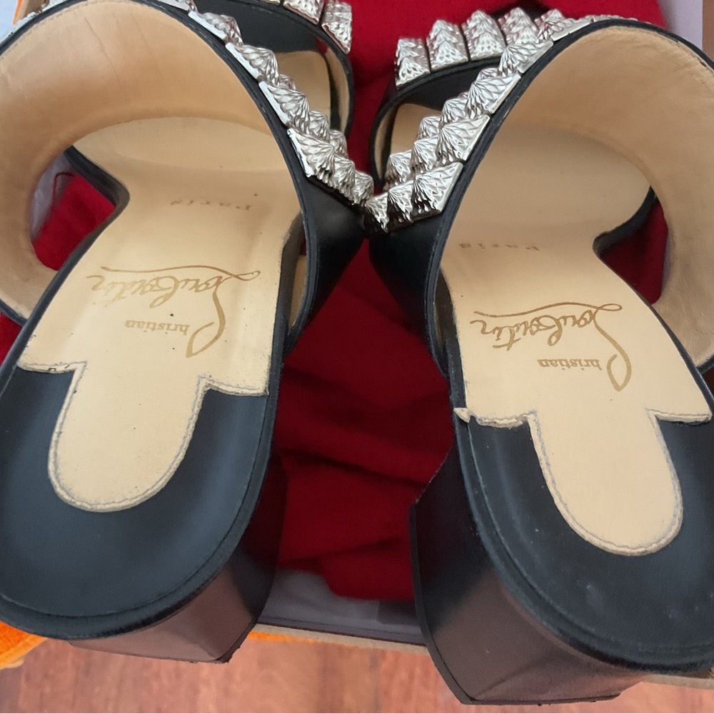 Christian Louboutin Black and Silver Women's Sandals - Picture 4 of 7